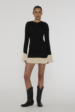 Mini Ruched Ls Dress