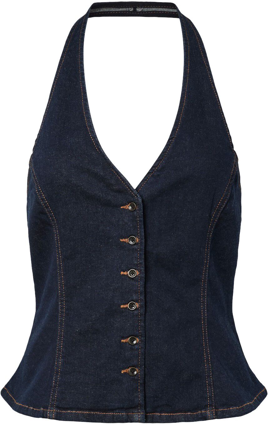 PCDAISY HALTERNECK DENIM TOP BC