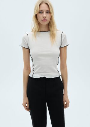 Contrast trim crop top t-shirt