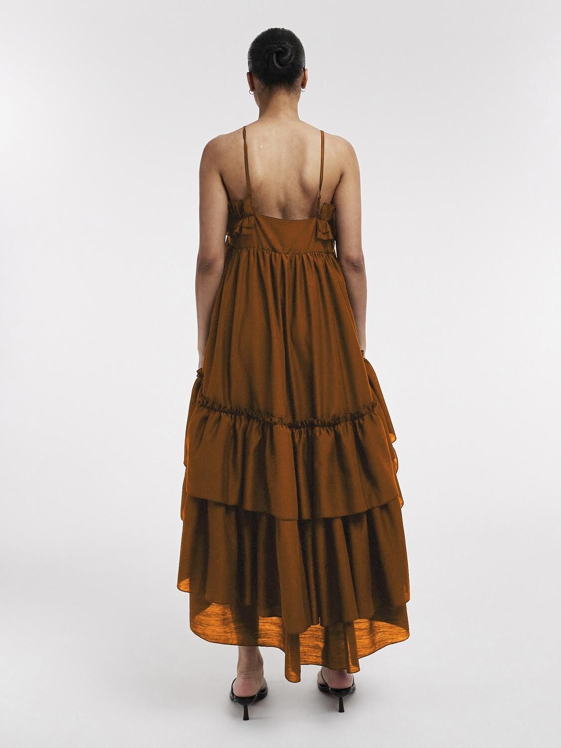 TSYVONNE SL FRILL MIDI DRESS WVN