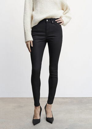 Coated skinny push-up jeans