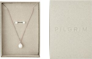 EVENA gift set, necklace & earstuds, silver-plated