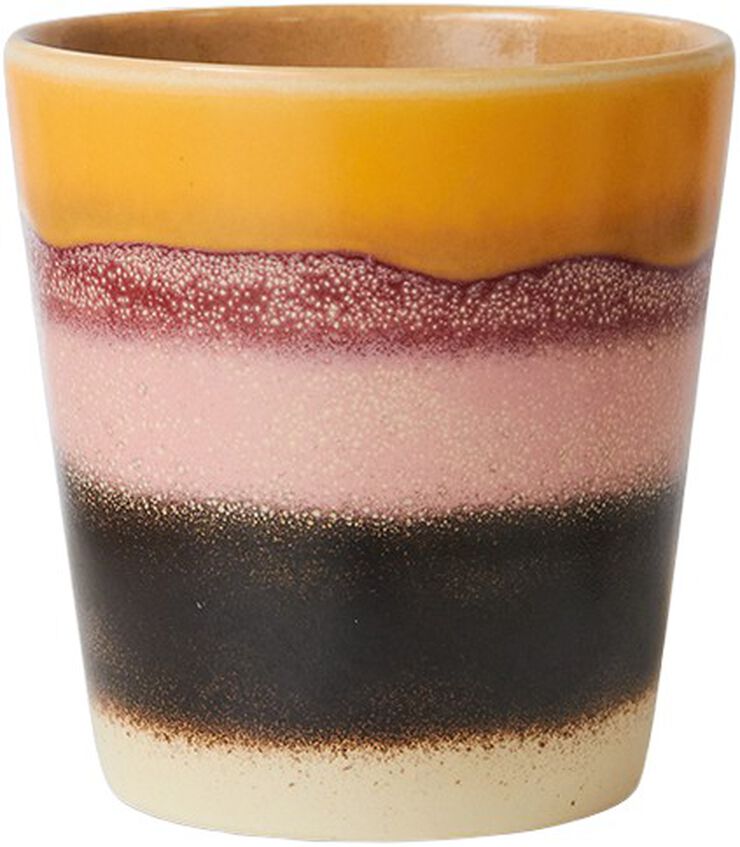 70s ceramics coffee mug sunset