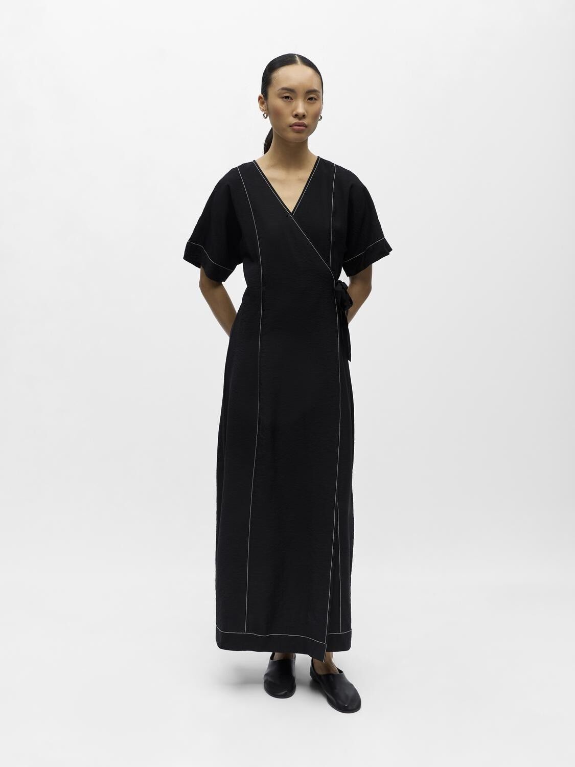 OBJJACIRA S/S RE LONG WRAP DRESS NO