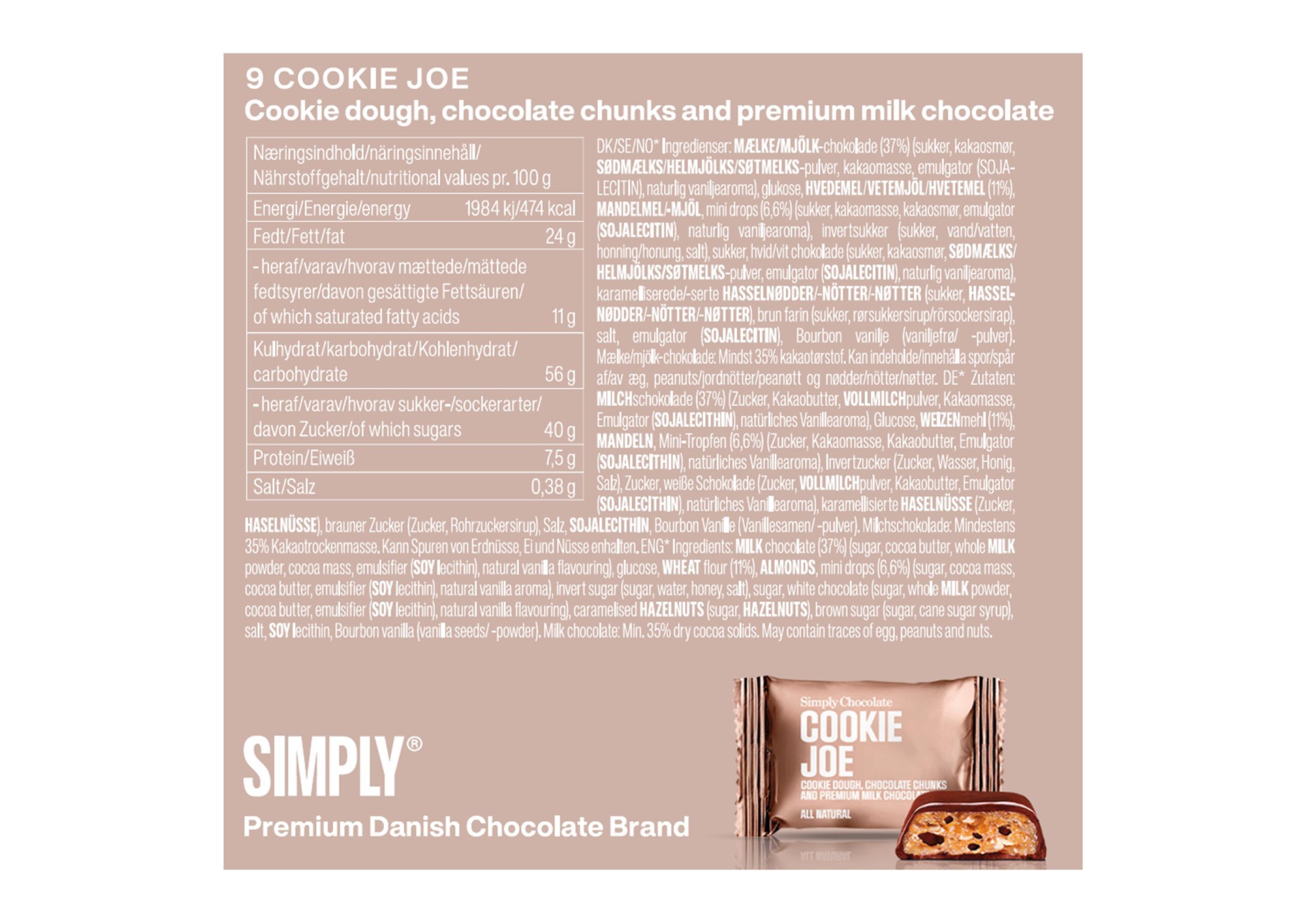 Simply&reg; COOKIE JOE chokolade&aelig;ske (90g)