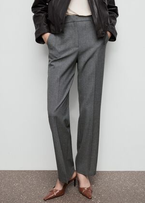 Straight mid-rise trousers