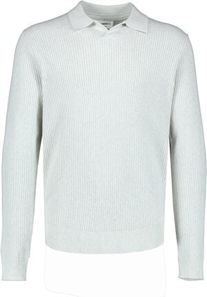 Ribbed L/S v-neck polo
