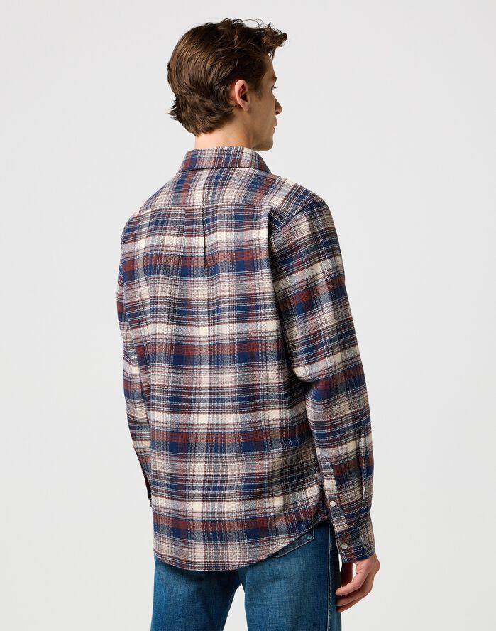BRUSHED 1 PKT SHIRT NAVY BIRCH