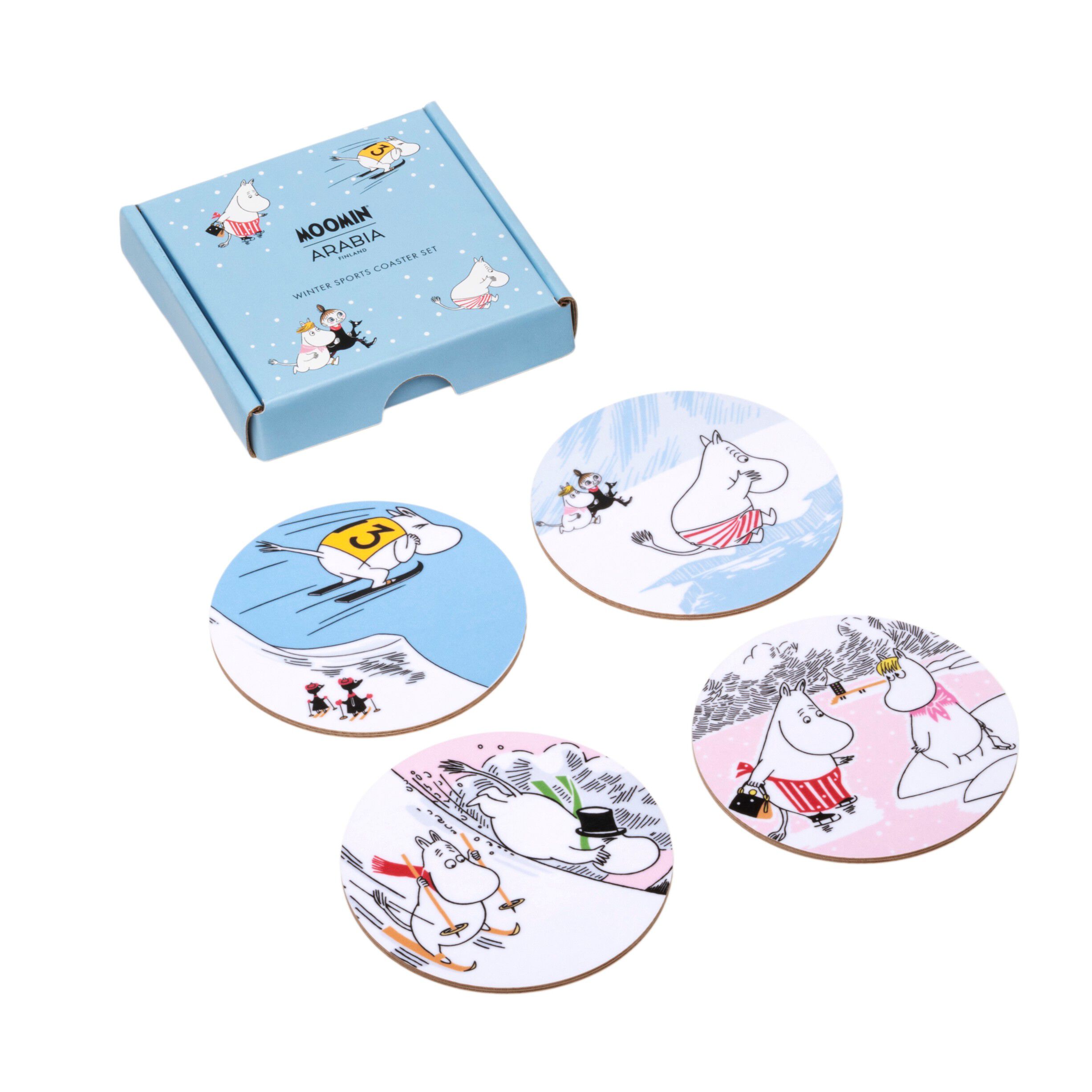 Moomin Arabia bordsk&aring;nere s&aelig;t 4stk Vinterbadning