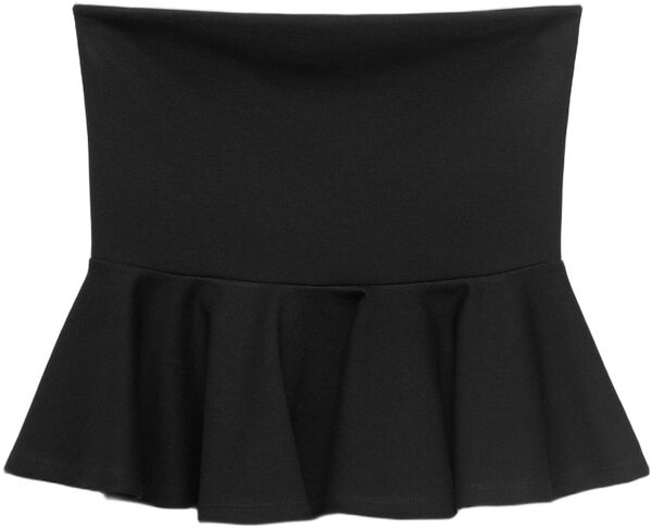 Strapless peplum top