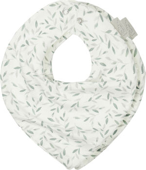 Bandana Bib, Jersey, 2-Pack - GOTS Green Leaves