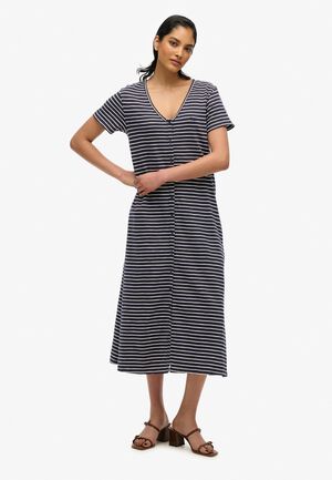 SS BUTTON THRU JERSEY MIDI