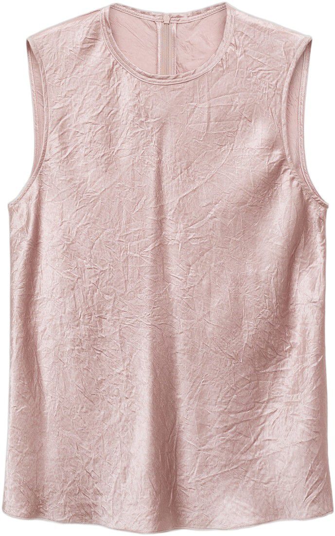 Crinkle-effect satin blouse