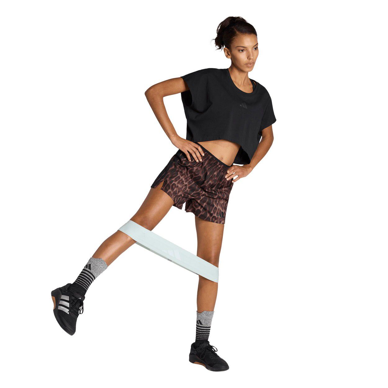 Essentials Leopard Woven Tr&aelig;nings Shorts