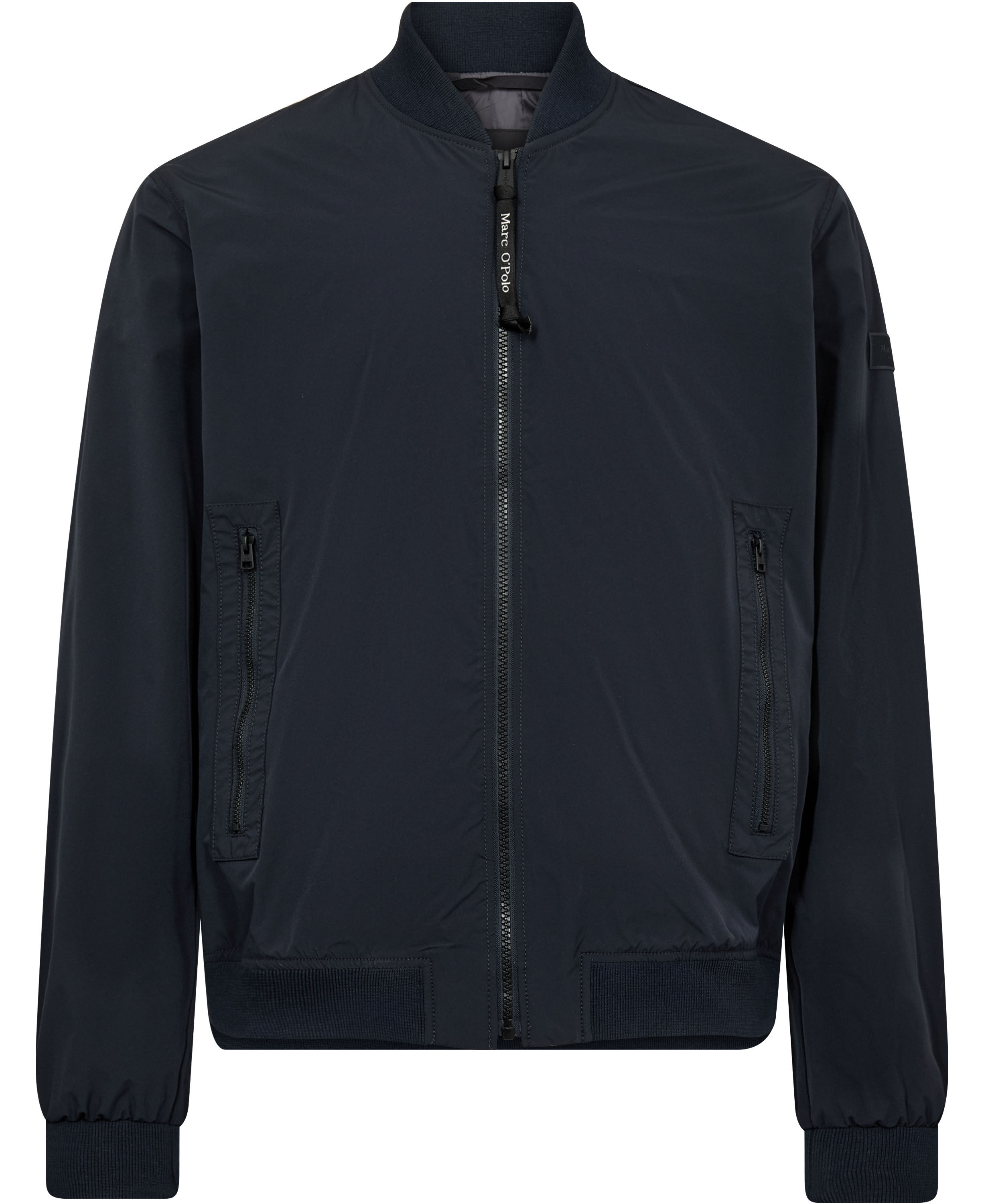 Jacket, bomber collar, knitted hem