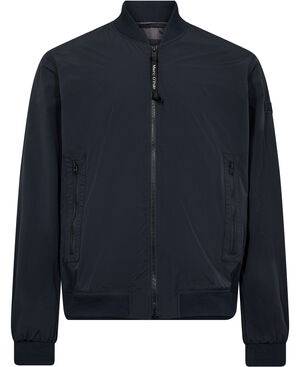 Jacket, bomber collar, knitted hem