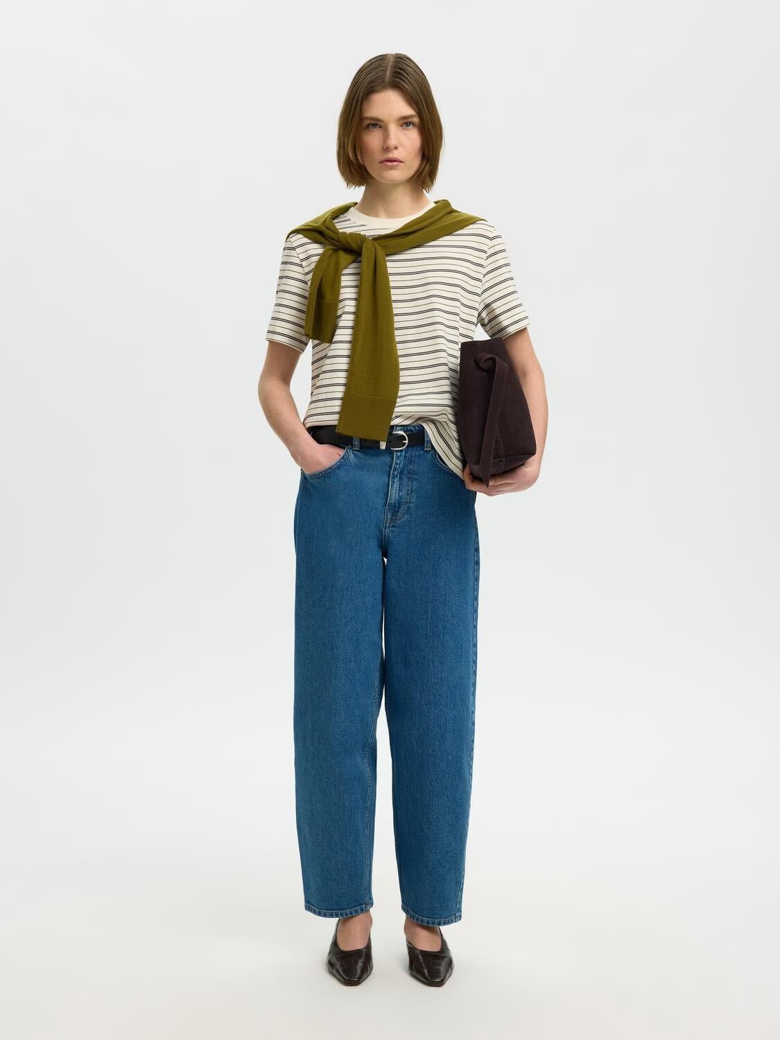 SLWESSENTIAL SS STRIPED BOXY TEE NO