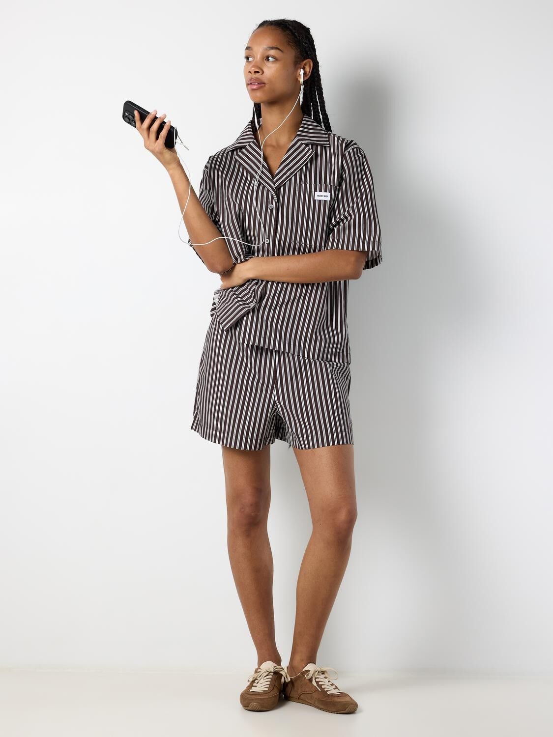 NMFRIDA 2/4 STRIPE BUTTON SHIRT