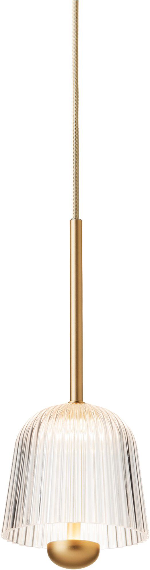 Asteea 1, satin brass / ripple clear