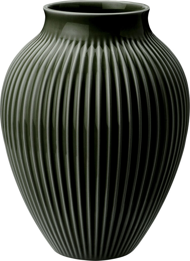 Knabstrup vase H 27 cm dark green