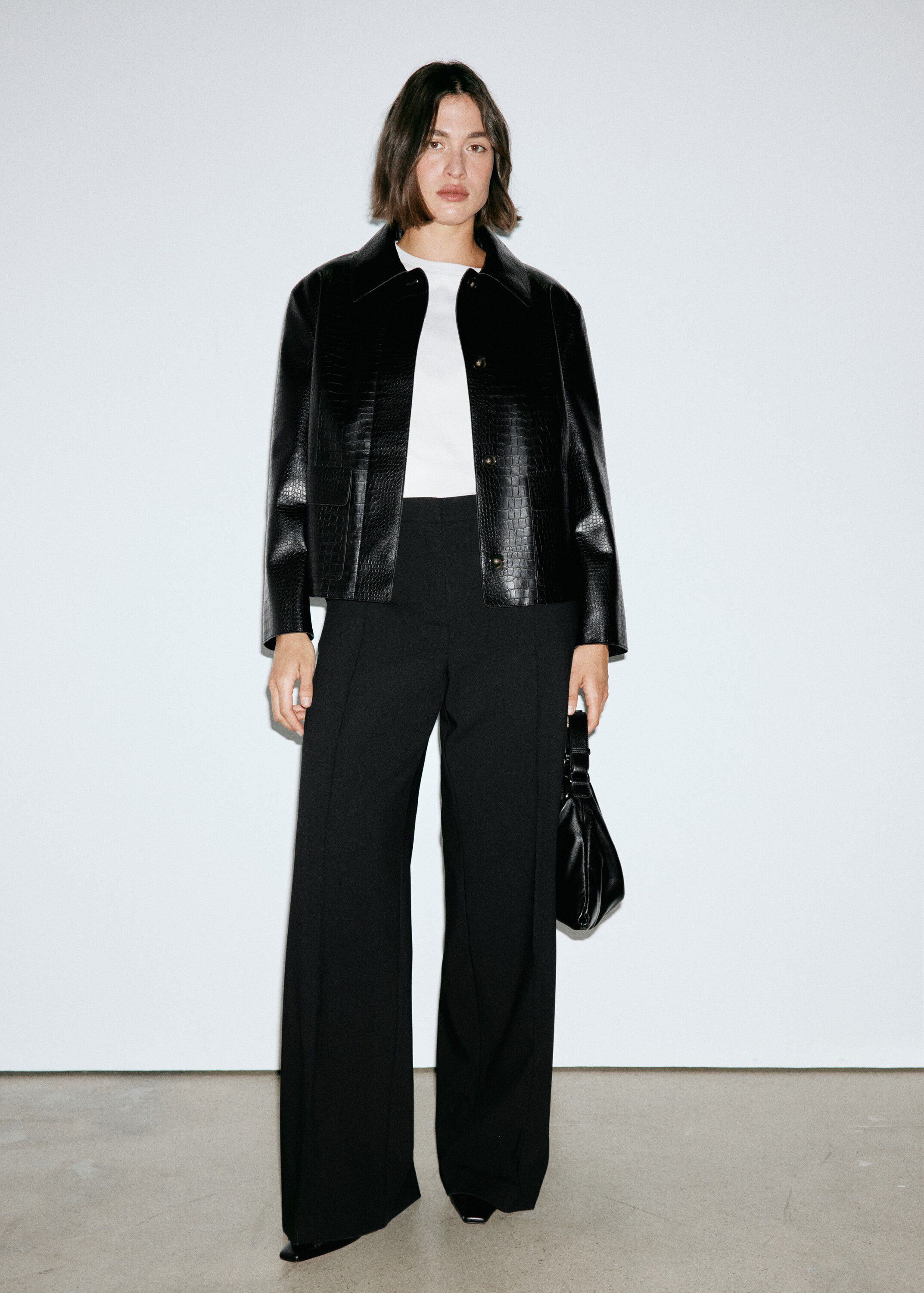 Flared trousers with seams