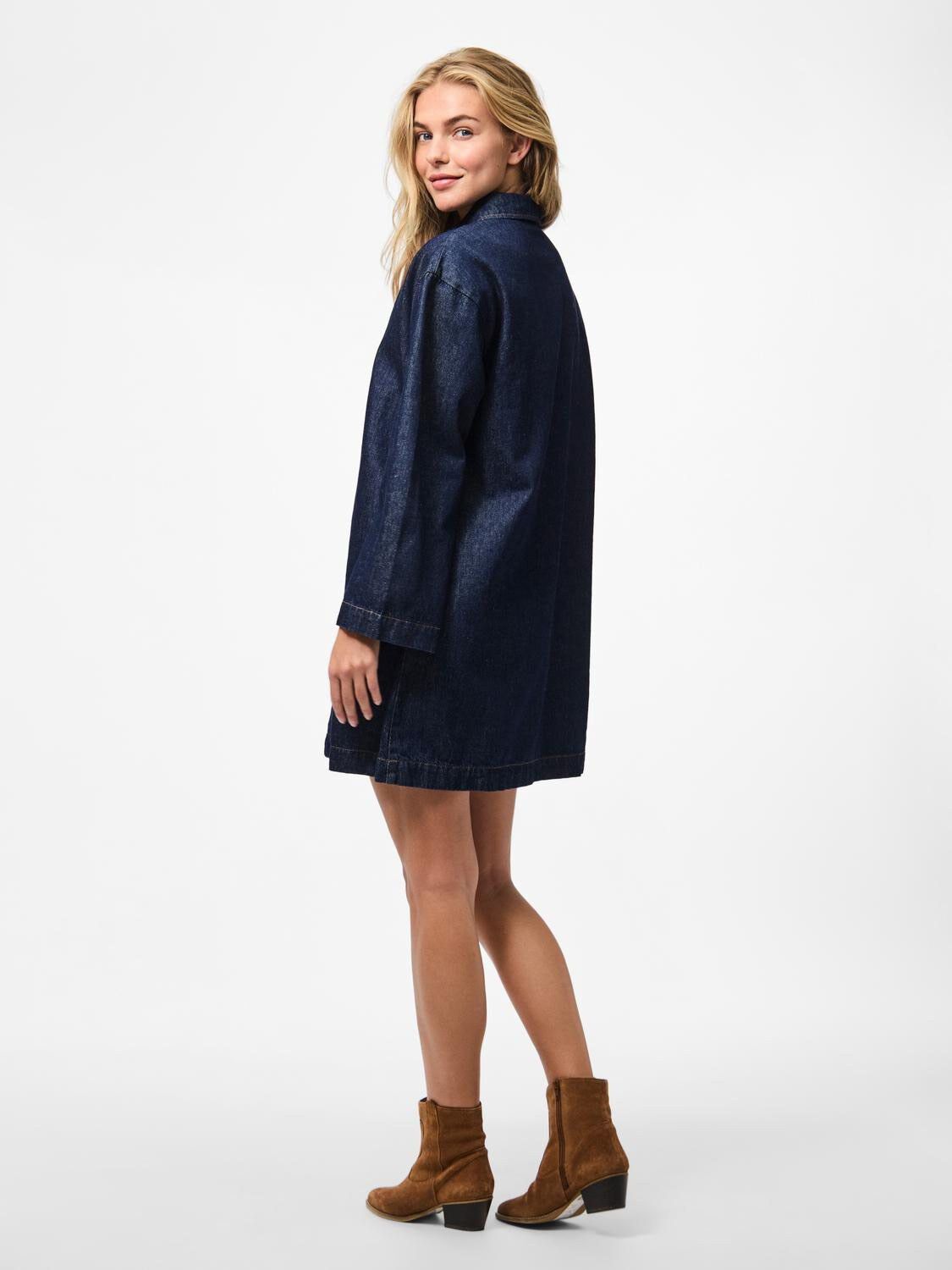 PCKENYA LS A-SHAPE DENIM DRESS NOOS