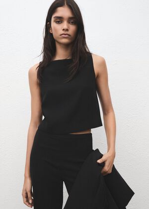 Cropped suit waistcoat
