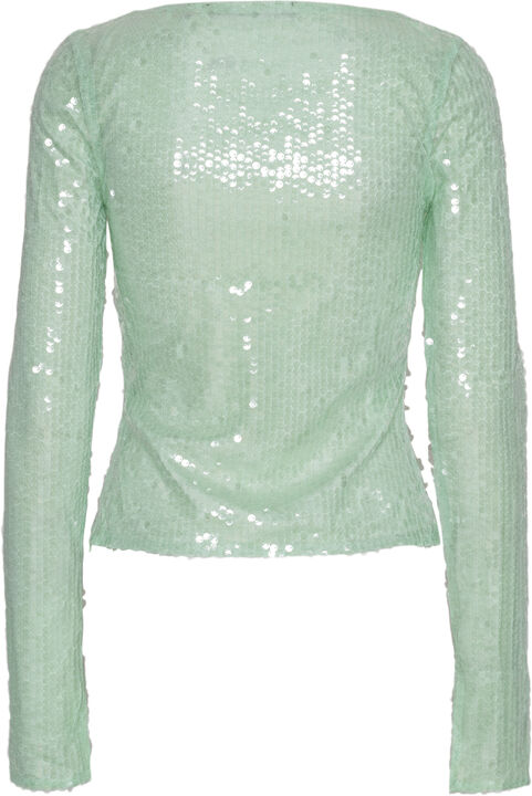 SEQUINS V-NECK TOP