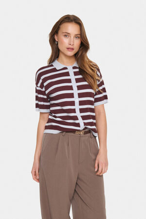 LikamSZ Striped Polo Cardigan