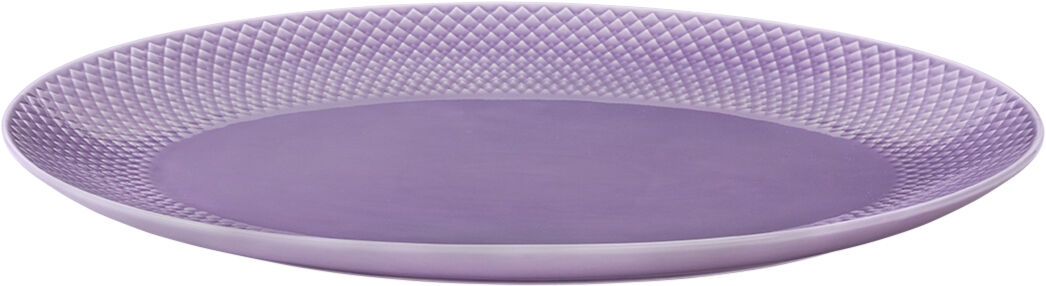 Rhombe Ovalt serveringsfad 35x26,5 lys lilla porcel&aelig;n