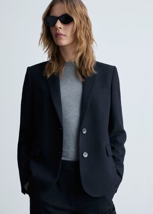 Pinstripe suit blazer
