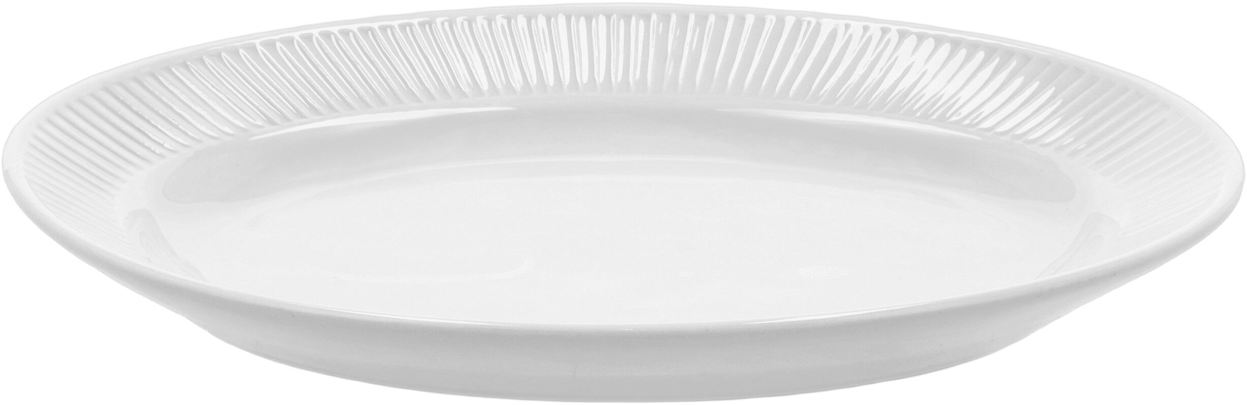 Serveringsfad Pliss&eacute; 28 x 19 cm Hvid