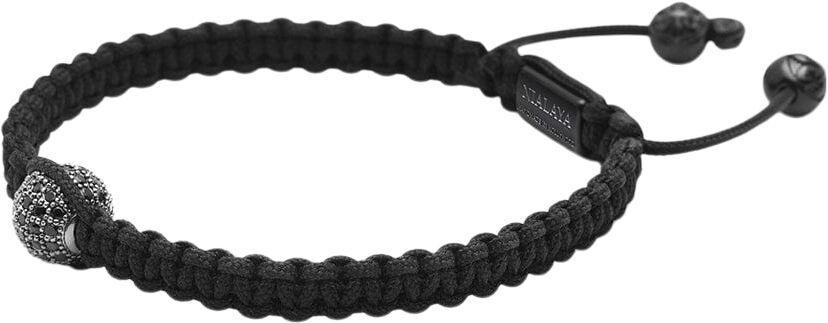 Men's Black String Bracelet with Black CZ Bead