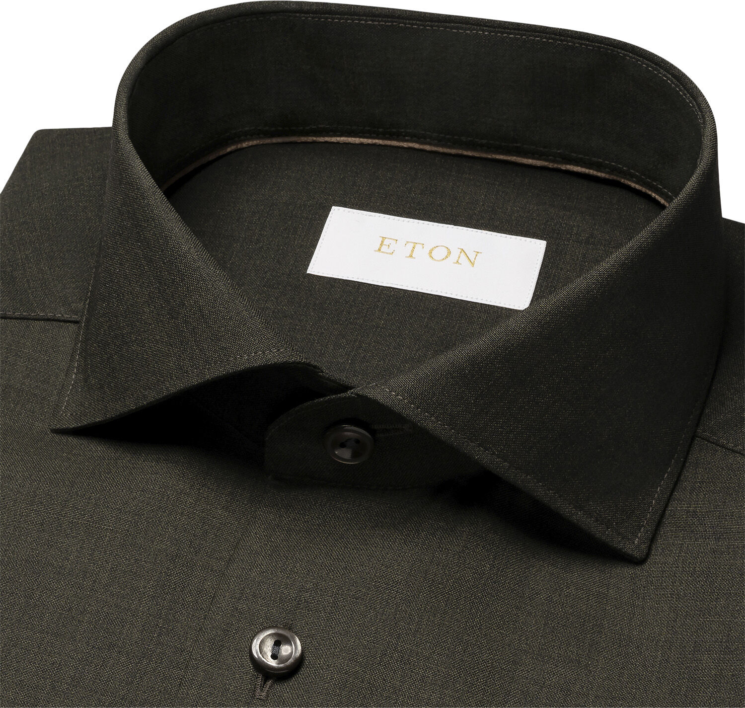Slim Fit Dark Green Solid Merino Wool Shirt