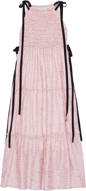 Shibori Pleat Maxi Smock Slip Dress