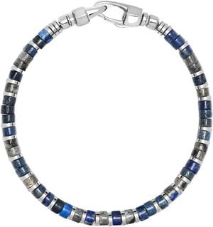 Blue Lapis & Labradorite Heishi Bracelet