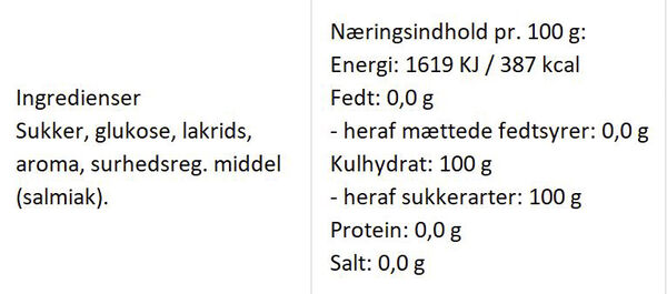 Brystsukker bolcher med smag af ren sød lakrids