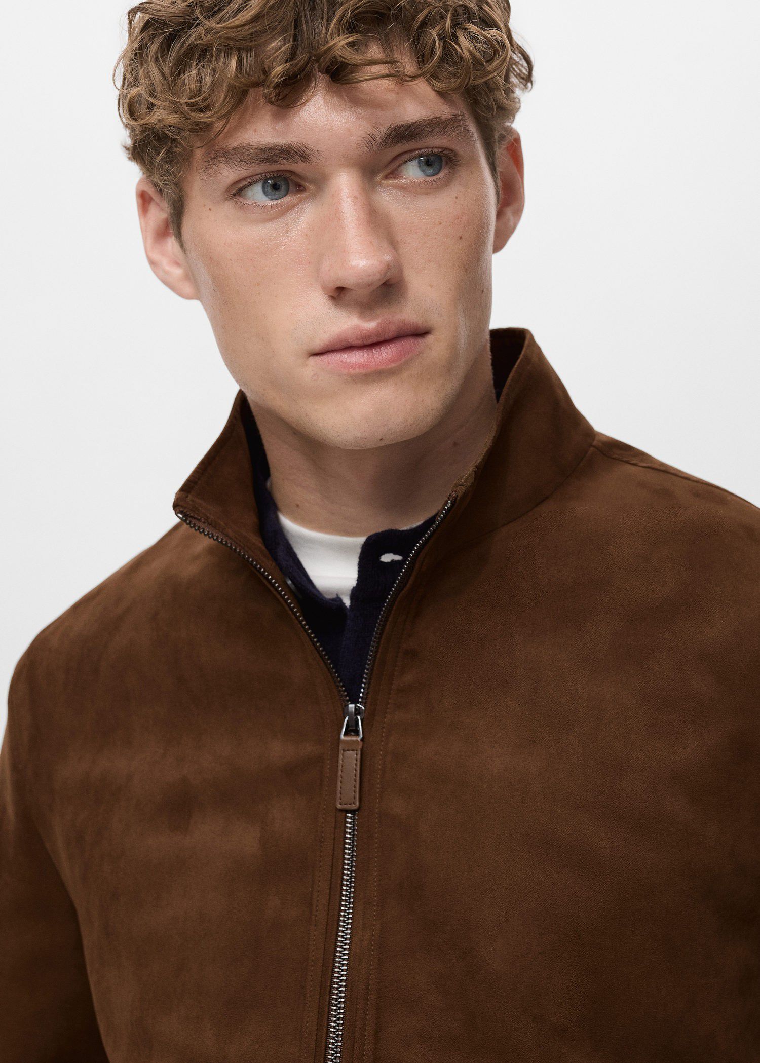 Suede leather-effect jacket