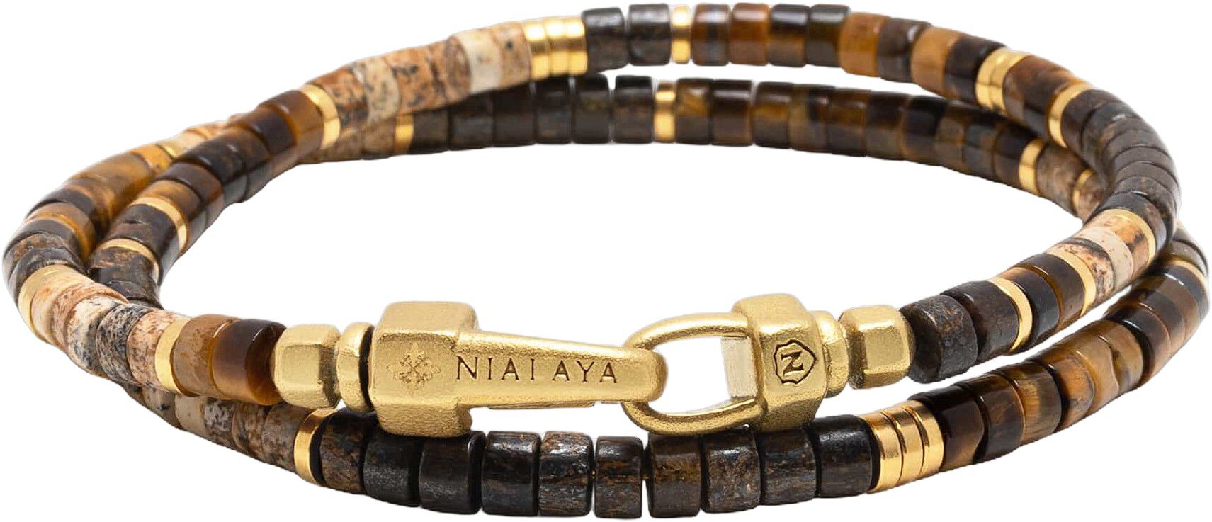 Brown Tiger Eye Heishi Wrap Bracelet
