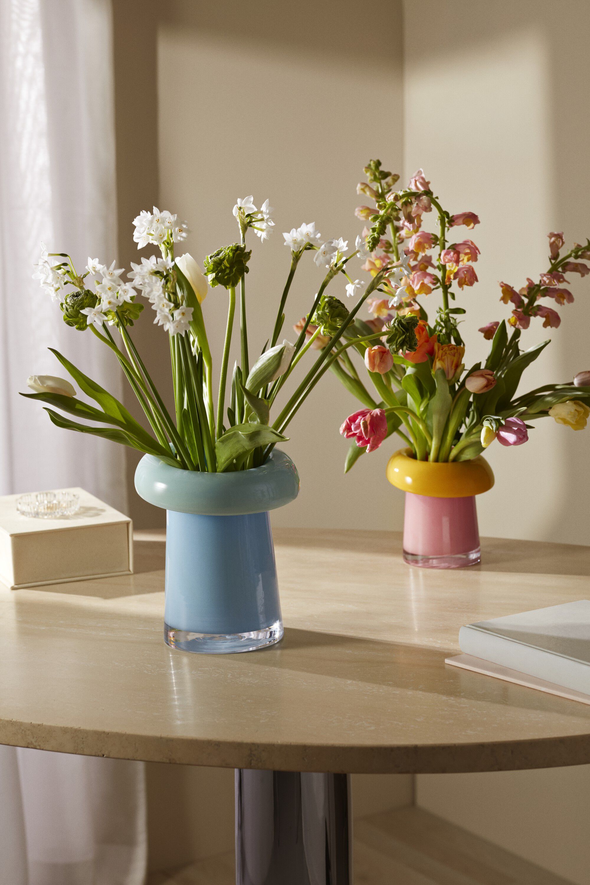 Soma Vase H22. 5 cm lysebl&aring;/aqua