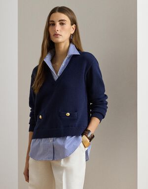 COMBED COTTON-SWEATER-PULLOVER
