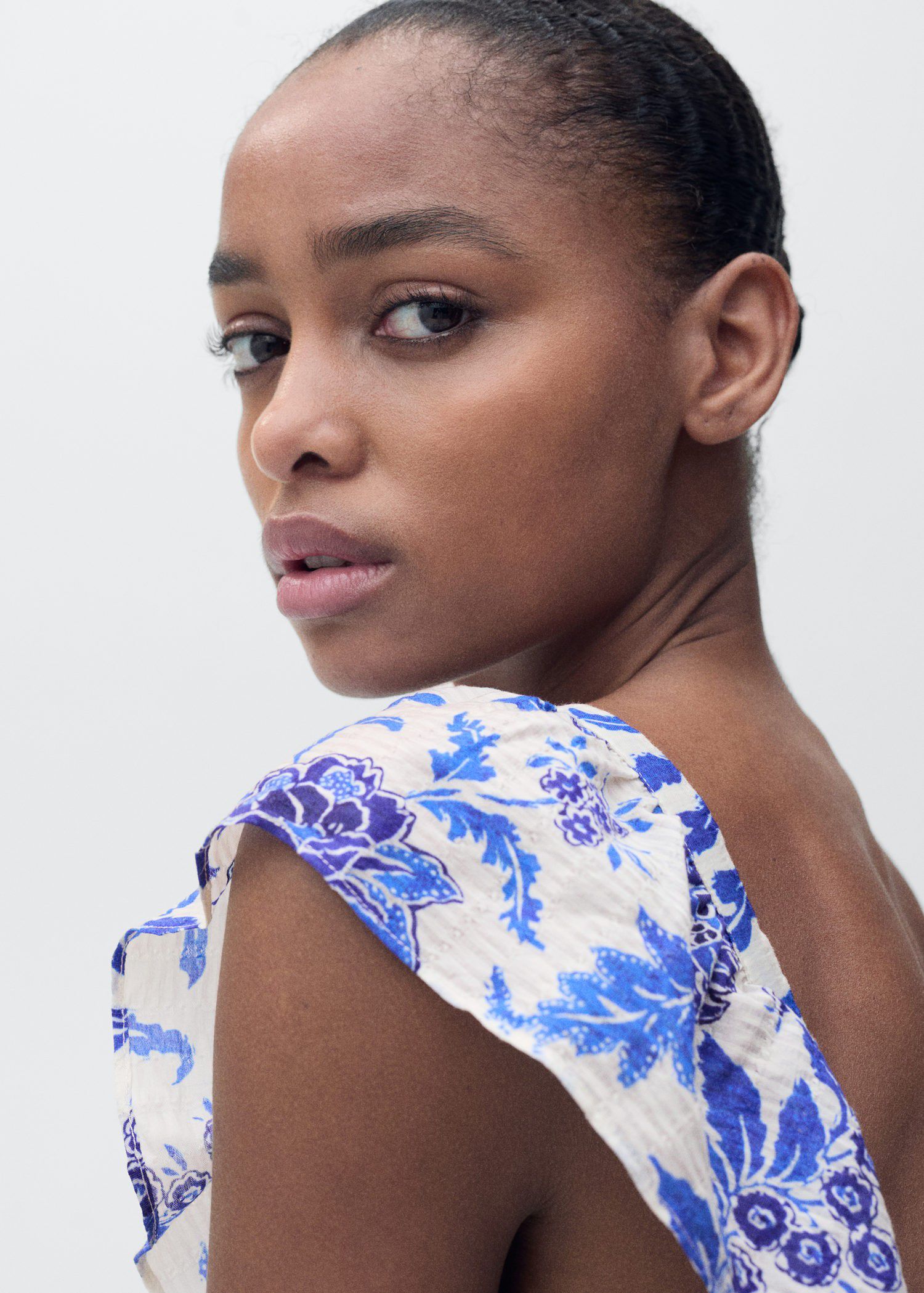 Long flared floral dress