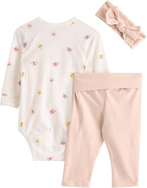 3-piece jersey set with a wrap body