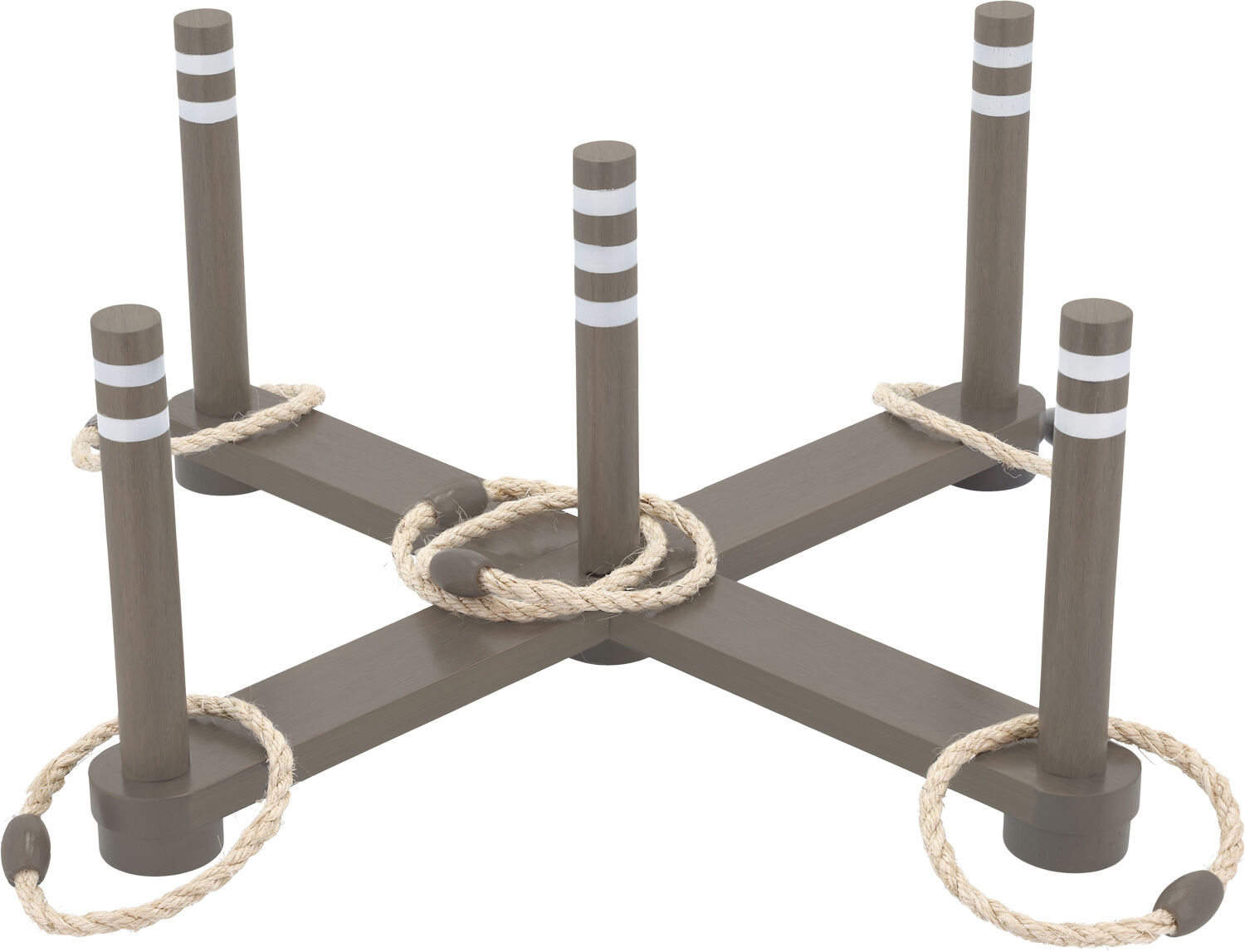 Ringspil 62 x 62 x 25 cm Gr&aring;/Brun Gummitr&aelig;