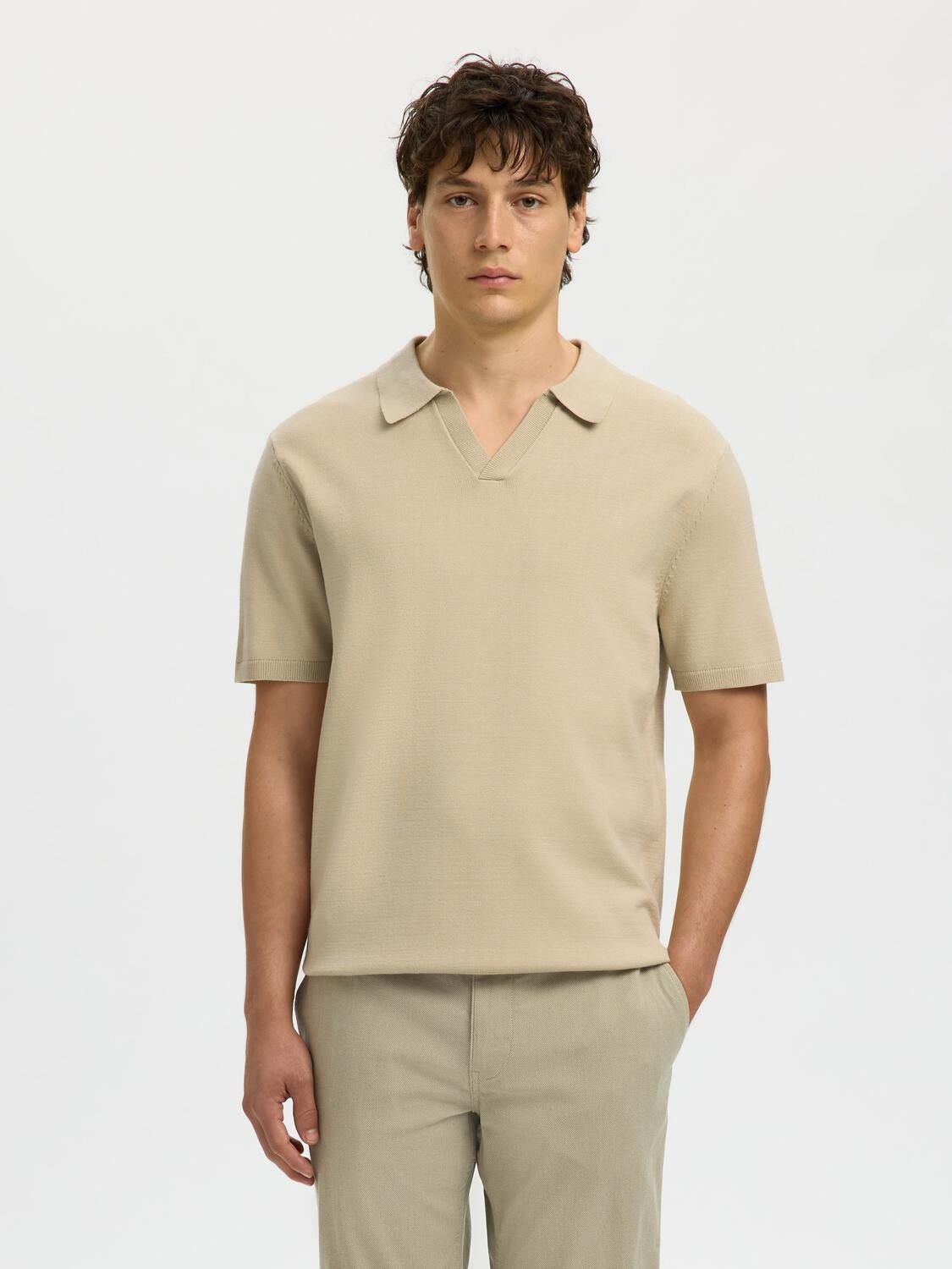 SLHTELLER SS KNIT POLO NOOS