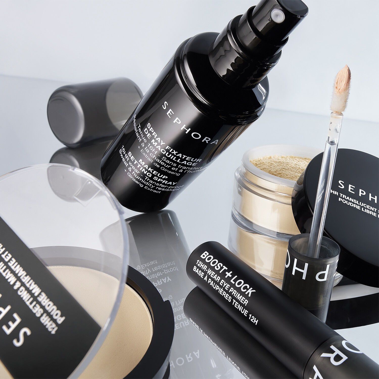 Fikserende l&oslash;st pudder - Langtidsholdbar matterende transparent l&oslash;st p