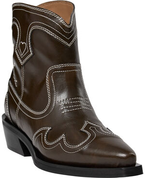 Low Shaft Embroidered Western Boot