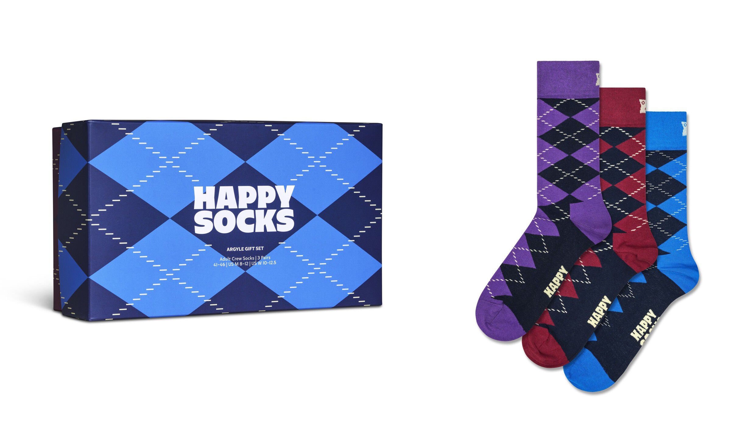 3-Pack Argyle Socks Gift Set