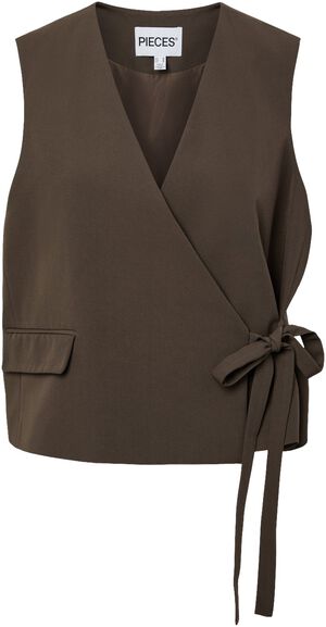 PCEMY TAILORED VEST W. TIE DETAIL