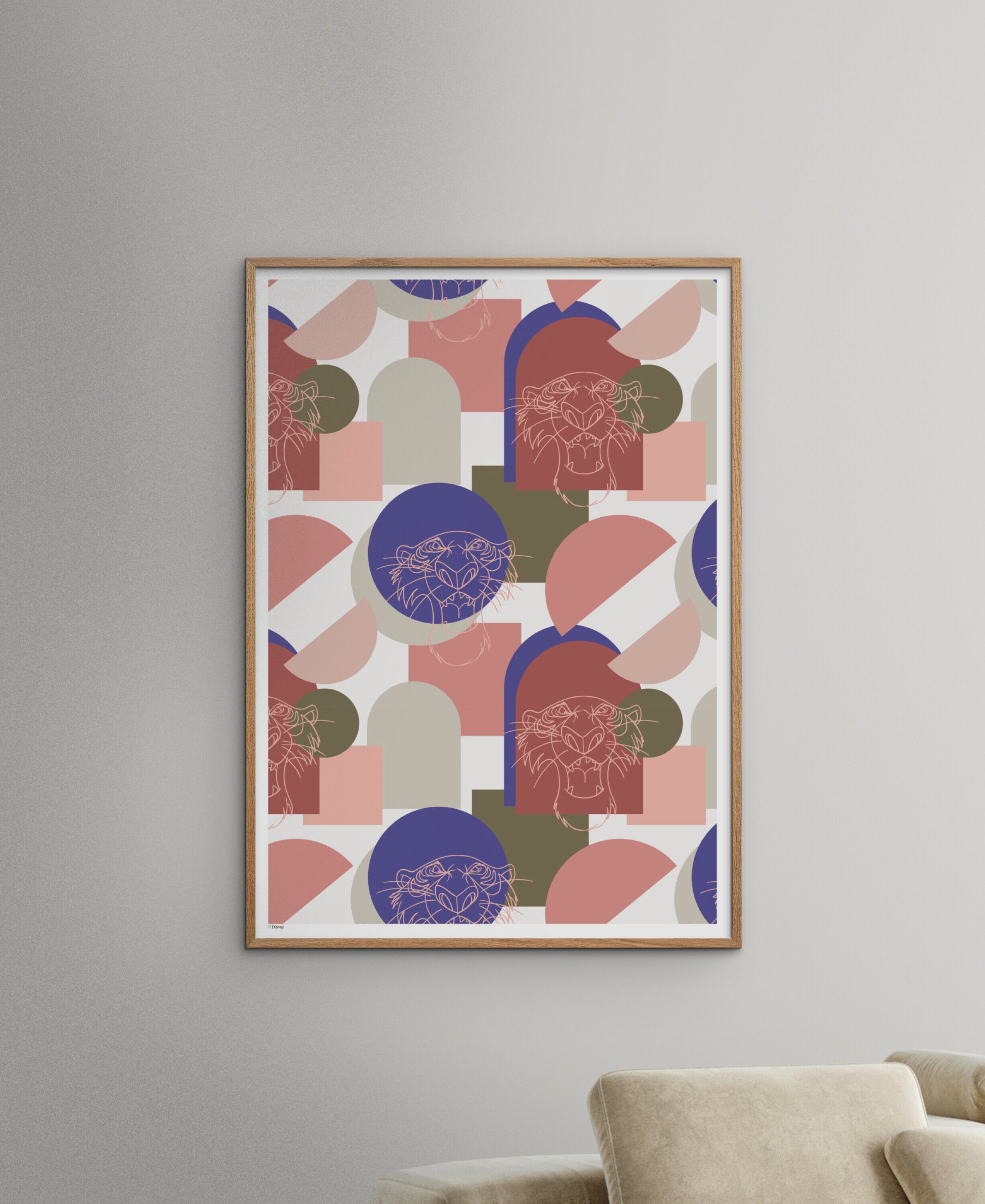 Disney &ETH; The Jungle Book Pink Shere Khan Outline